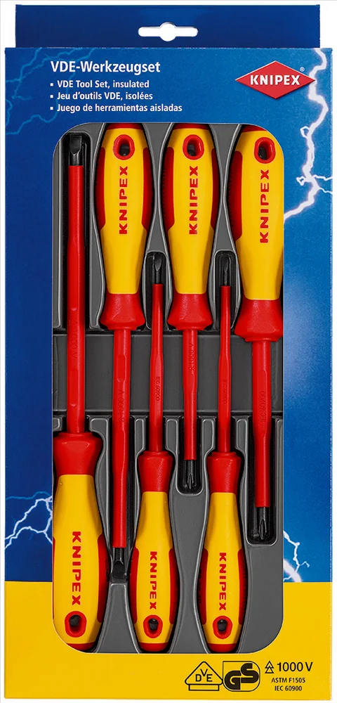 Knipex VDE skruetrækkersæt · 6 dele, PH og lige kærv