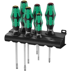 Wera 334/6 Rack skruetrækkersæt Kraftform Plus Lasertip + Rack, 6 dele